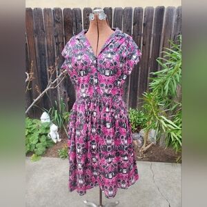 Bernie Dexter Pink and Black Vintage-Inspired Dress